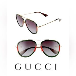 NWT Gucci 57MM Aviator Sunglasses